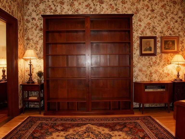 Grote boekenkast Vintage 214 cm breed 241 cm hoog 40cm diep (2 delen).