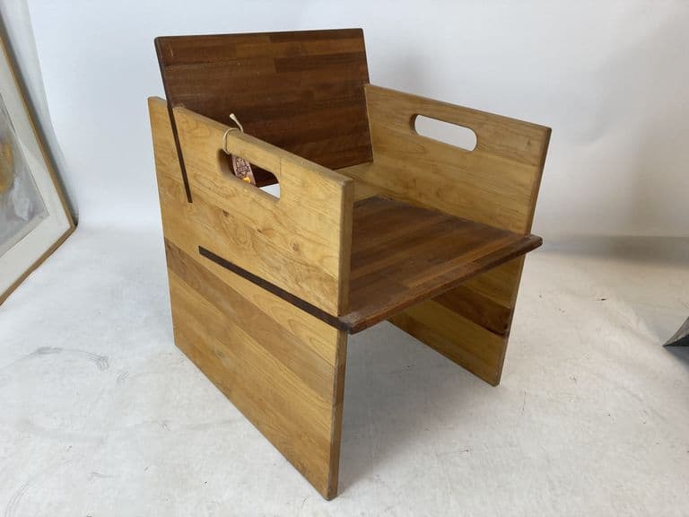 Handgemaakte Gerecyclede Design Stoel van Hardhout Mark 1